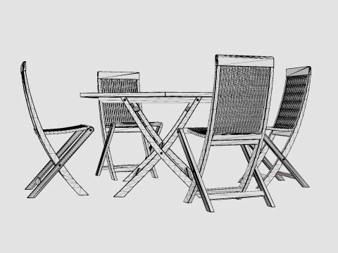 Viken dining set 3D Model
