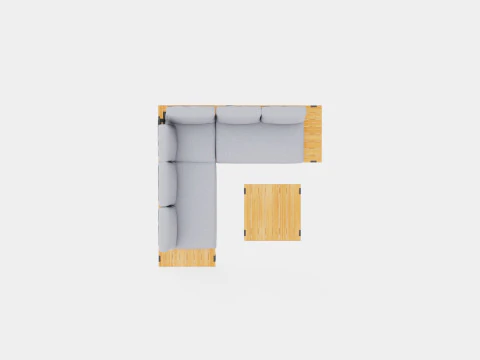 Long Island sofa set 3D Model