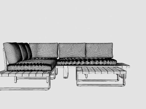 Long Island sofa set 3D Model