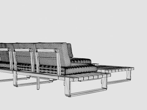 Long Island sofa set 3D Model
