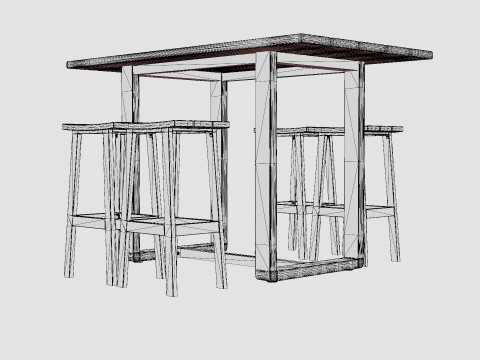 Long Island bar set 3Dモデル