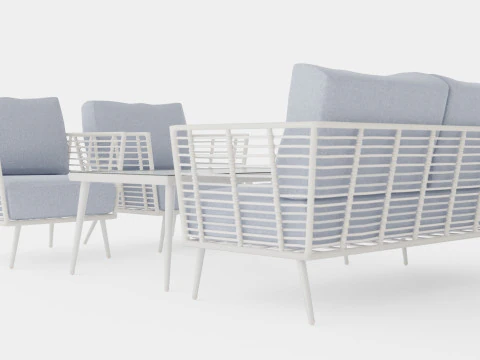 Bari sofa set 3D Model