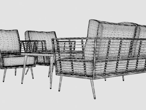 Bari sofa set 3D Model