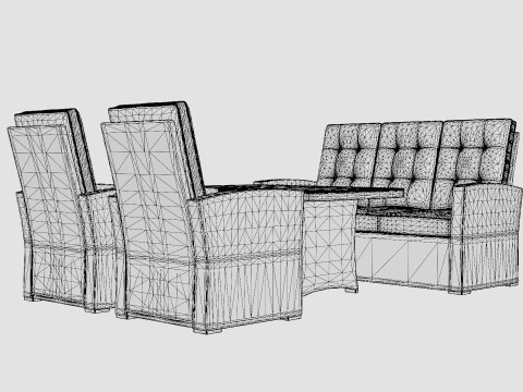 York sofa set 3D-Modell
