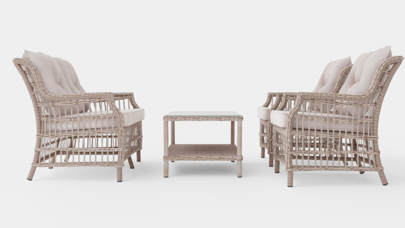 New England sofa set Model 3D .c4d .max .obj .3ds .fbx .stl .blend 