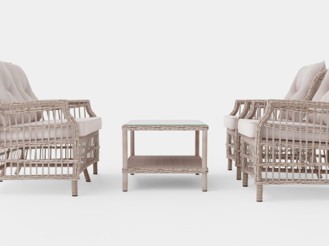 New England sofa set 3D Model