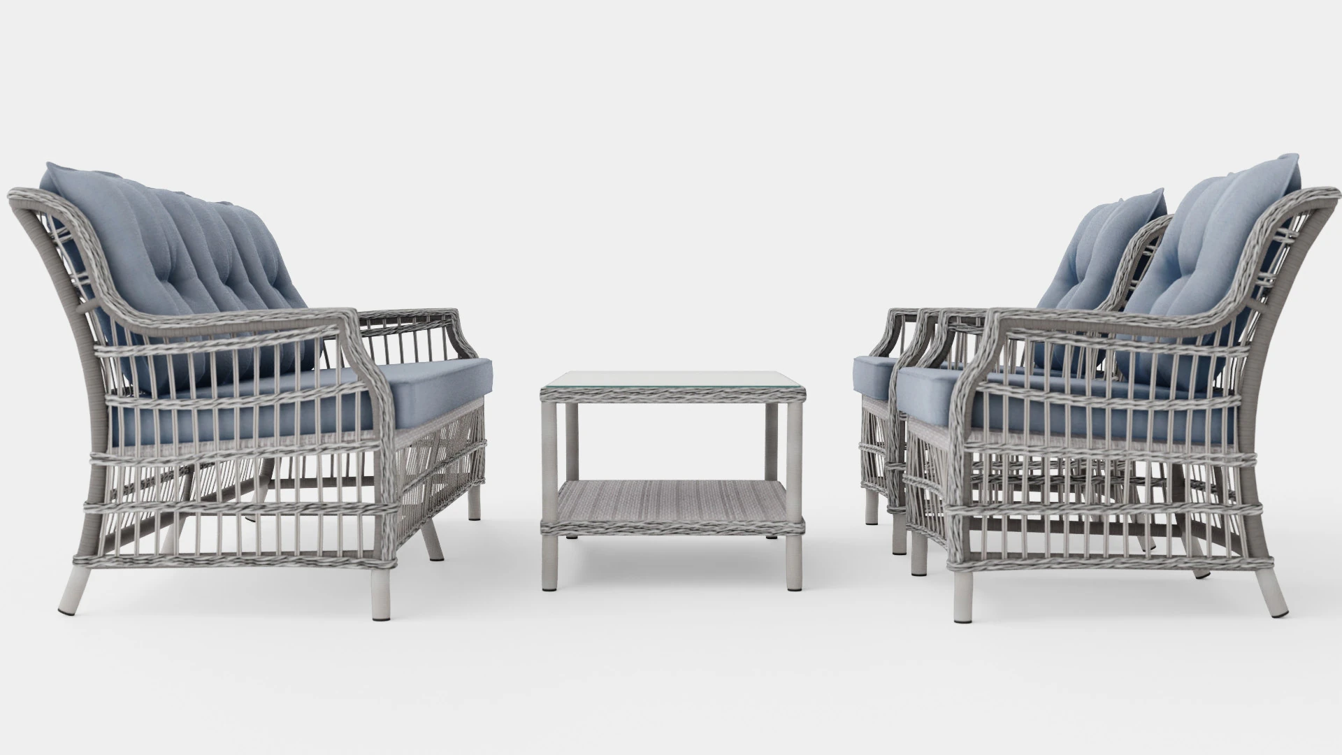 New England sofa set 3D Model .c4d .max .obj .3ds .fbx .stl .blend 