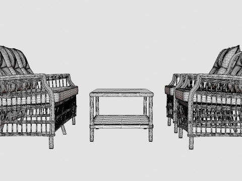New England sofa set Modèle 3D