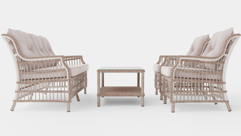 New England sofa set 3D Модель .c4d .max .obj .3ds .fbx .stl .blend 