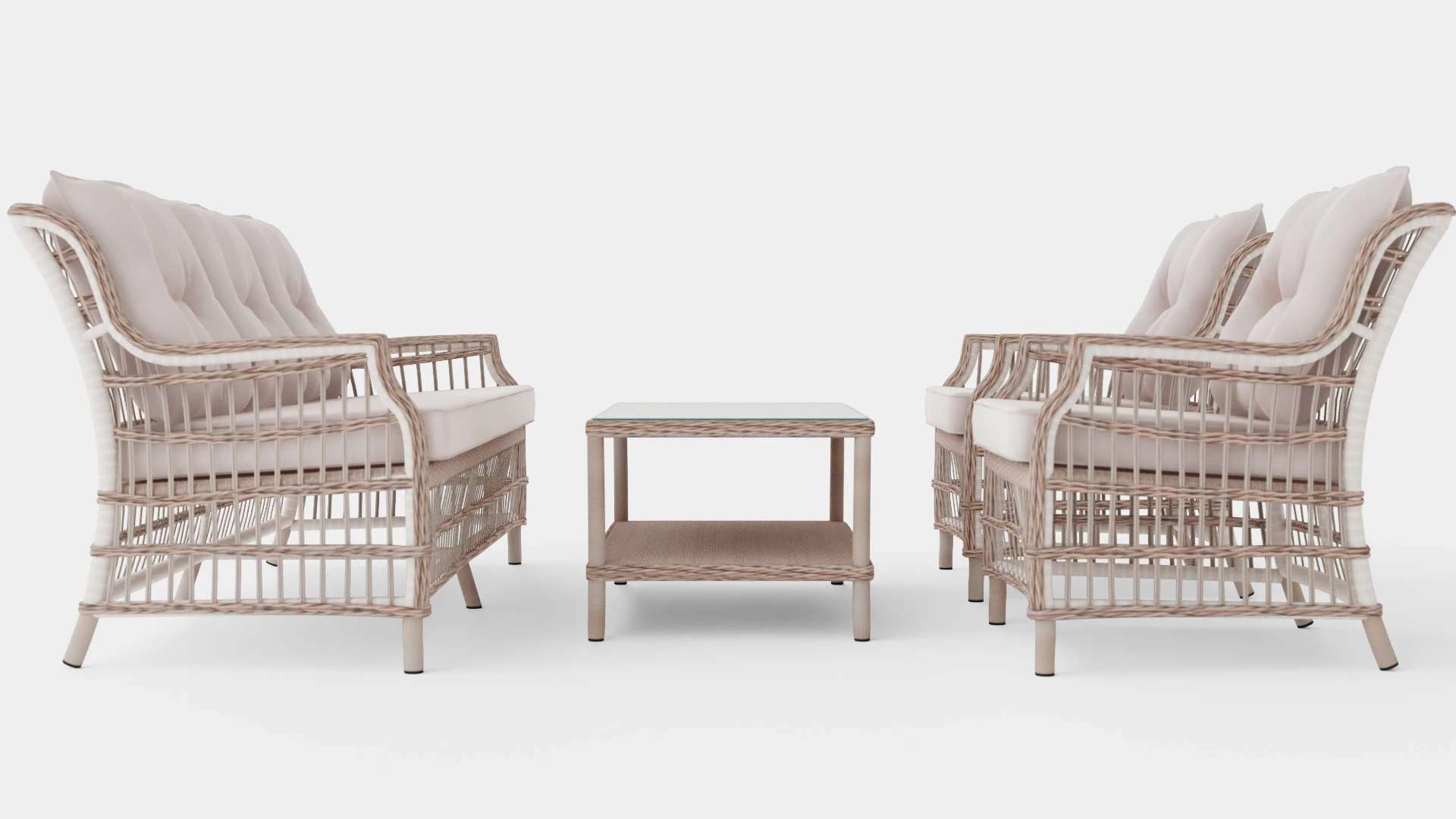 New England sofa set 3D Model .c4d .max .obj .3ds .fbx .stl .blend 