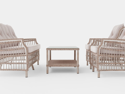New England sofa set 3D Model