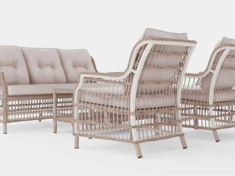 New England sofa set 3D Model