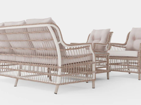 New England sofa set 3D Model