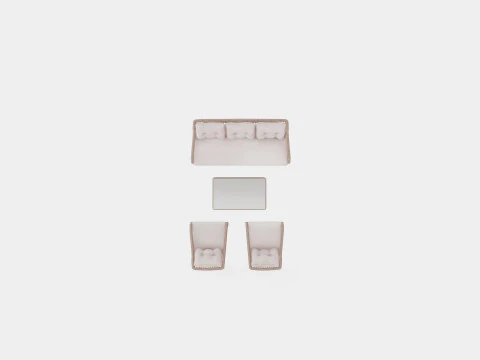 New England sofa set 3D Model