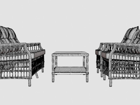 New England sofa set 3D Модель