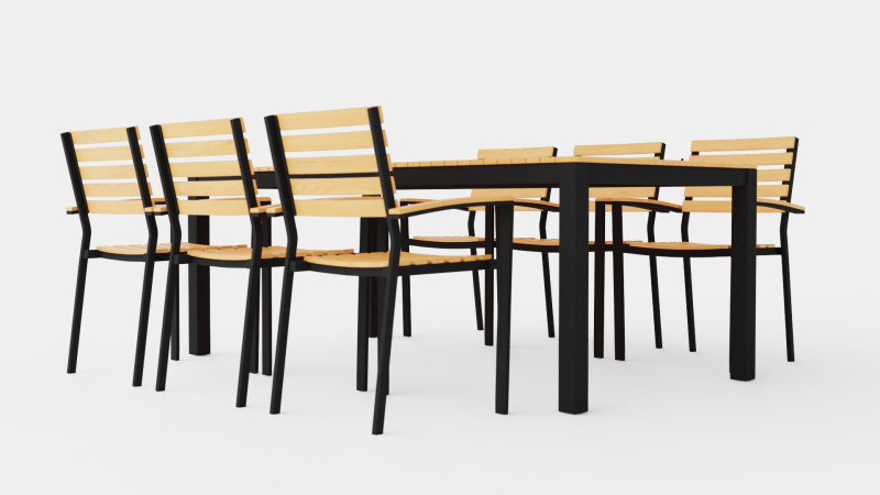 Bay dining set 3D 模型 .c4d .max .obj .3ds .fbx .stl .blend 