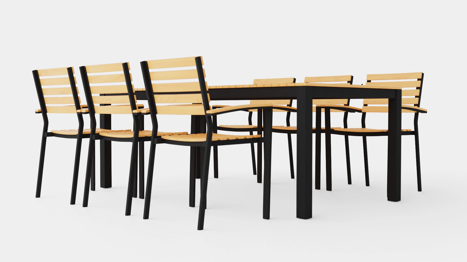 Bay dining set 3D Model .c4d .max .obj .3ds .fbx .stl .blend 