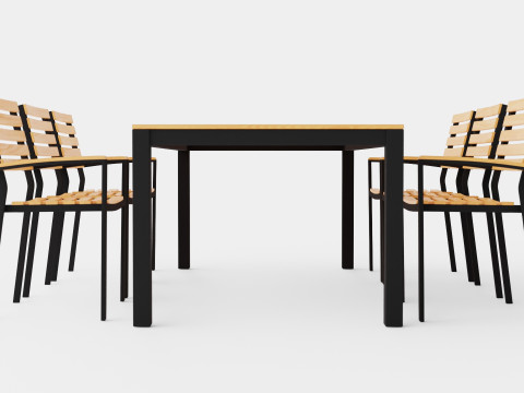 Bay dining set 3D 模型