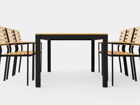 Bay dining set 3D Model