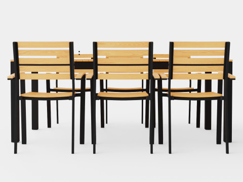 Bay dining set 3D 模型