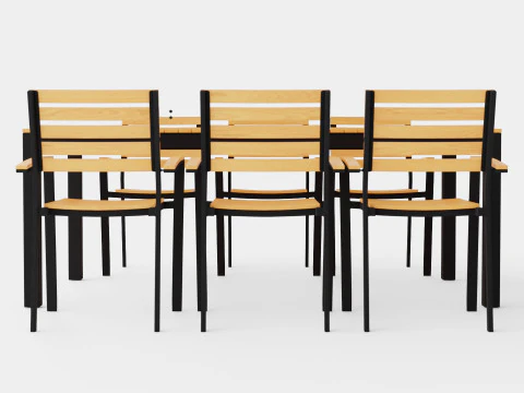 Bay dining set 3D Model