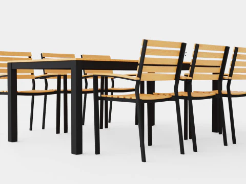 Bay dining set 3D Model
