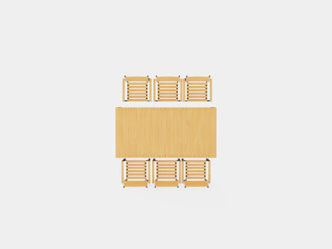 Bay dining set 3D Model
