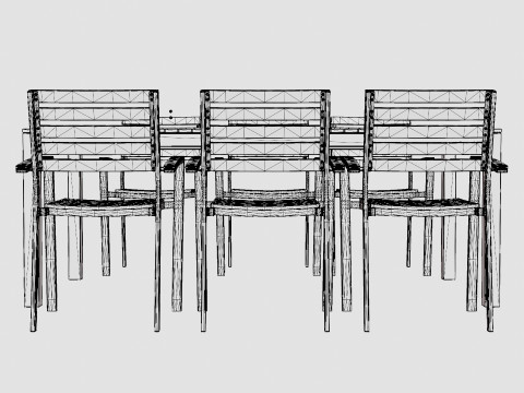 Bay dining set 3D 模型