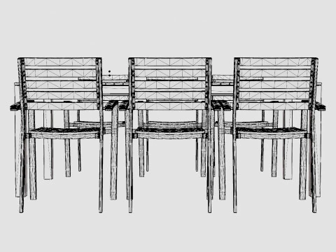 Bay dining set 3D Model