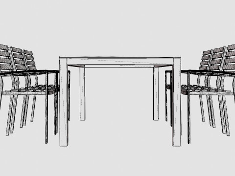 Bay dining set 3D 模型