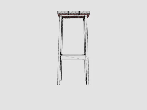 Long Island bar stool 3D Model