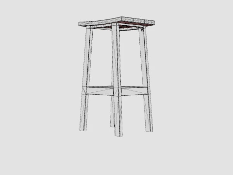 Long Island bar stool 3D Model