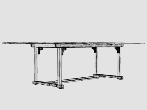 St&oacute;ł do jadalni Medford Model 3D