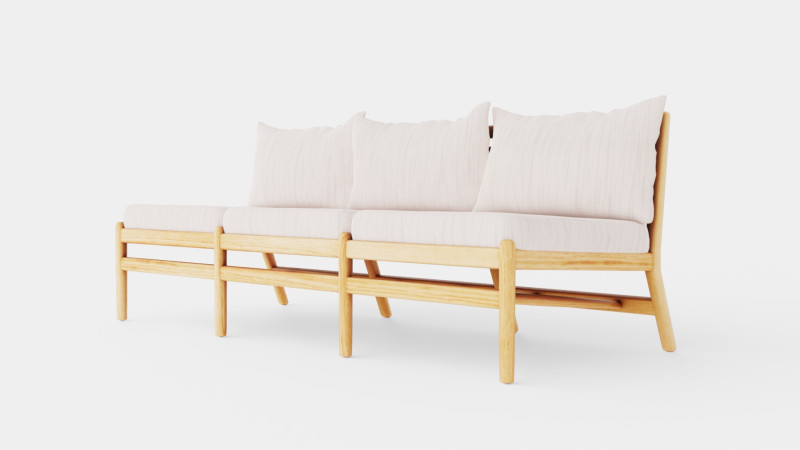 Hampton 3-seater module Model 3D .c4d .max .obj .3ds .fbx .stl .blend 