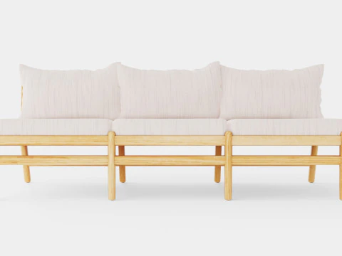 Hampton 3-seater module 3D Model