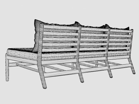 Hampton 3-seater module 3D Model