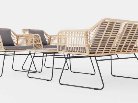 Mons sofa set 3D 模型