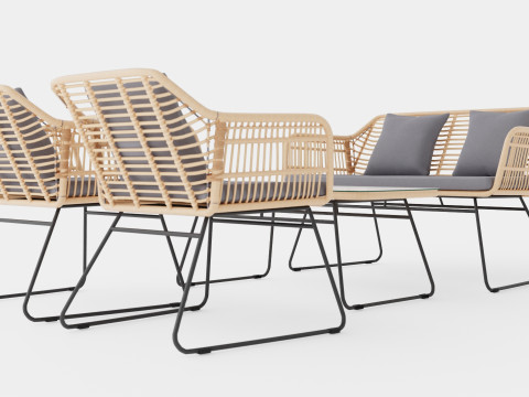 Mons sofa set 3D 模型