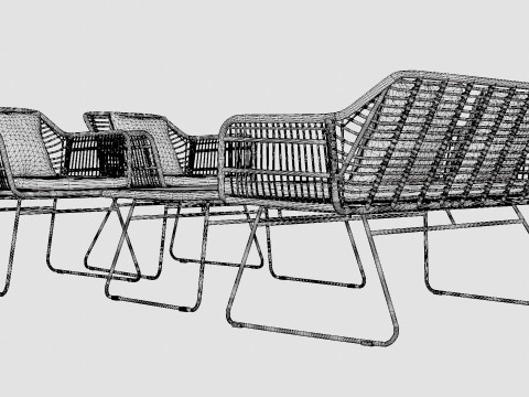 Mons sofa set 3D 模型