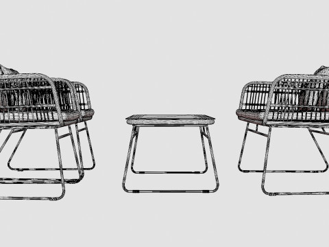 Mons sofa set 3D 模型