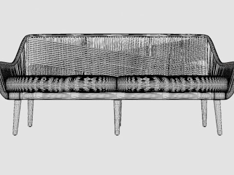 Fargo 3-seater sofa 3D Model