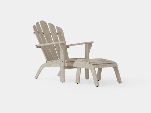 Adirondack ligstoel houtskool 3D Model