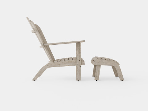 Adirondack sun lounger charcoal 3D मॉडल