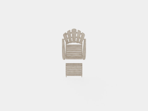 Adirondack sun lounger charcoal 3D मॉडल