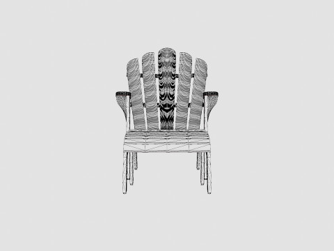 Adirondack sun lounger charcoal 3D मॉडल