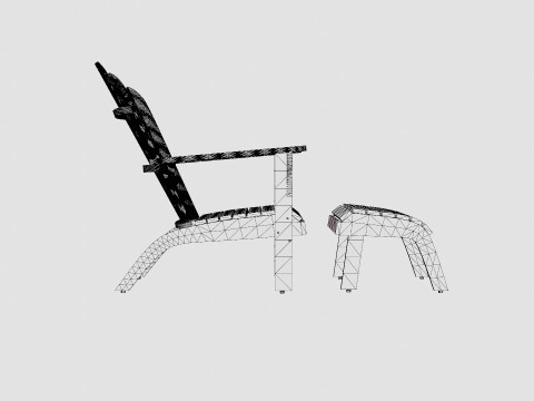 Adirondack sun lounger charcoal 3D मॉडल
