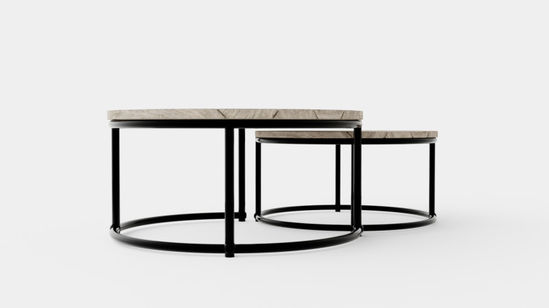 Anson nesting table charcoal 2 set 3D 모델 .c4d .max .obj .3ds .fbx .stl .blend 