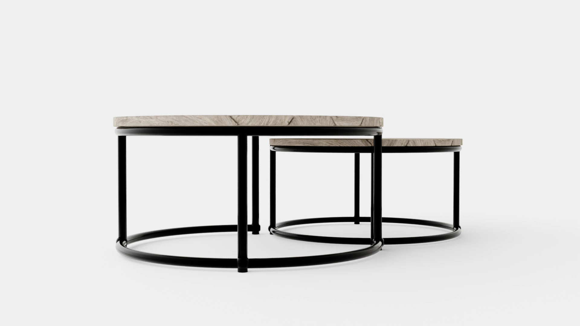 Anson nesting table charcoal 2 set 3D Model .c4d .max .obj .3ds .fbx .stl .blend 