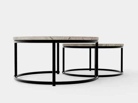 Anson nesting table charcoal 2 set 3D Model