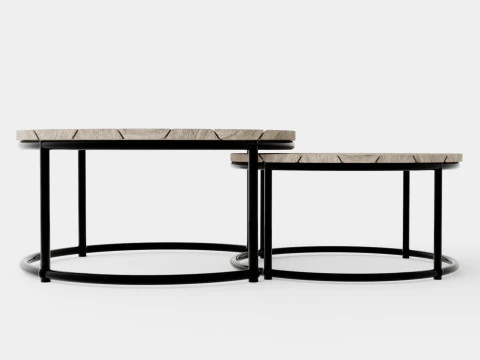 Anson nesting table charcoal 2 set 3D Model